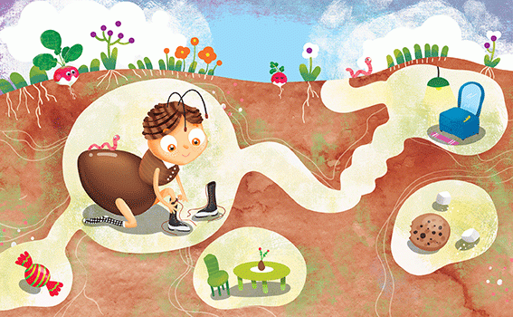 Illustration for the cover of a children's poetry book titled "Atal matal"
